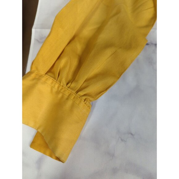 Vintage Lady Manhattan Womens Sz 14 Gold Button Down Long Sleeve Blouse Shirt - Picture 4 of 10